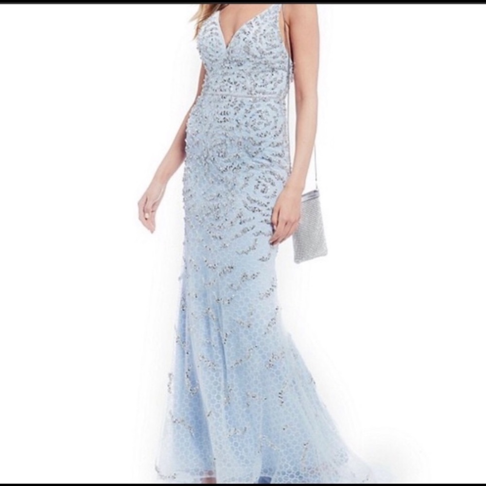 Gianni bini blue mermaid sequin dress